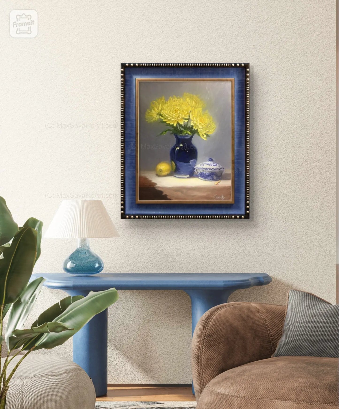 Art In Bloom Yellow Chrysanthemum flowers and Ginger Jar Max Savaiko Art