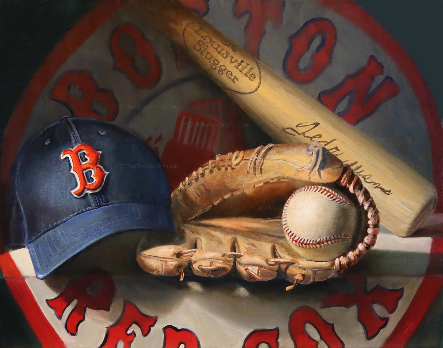 Baseball Artwork Boston Red Sox MaxSavaikoArt.com