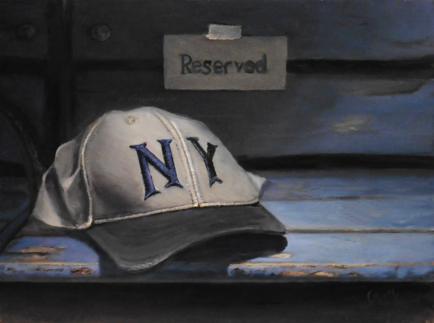 Baseball Painting - Vintage New York Yankees Hat Max Savaiko Art