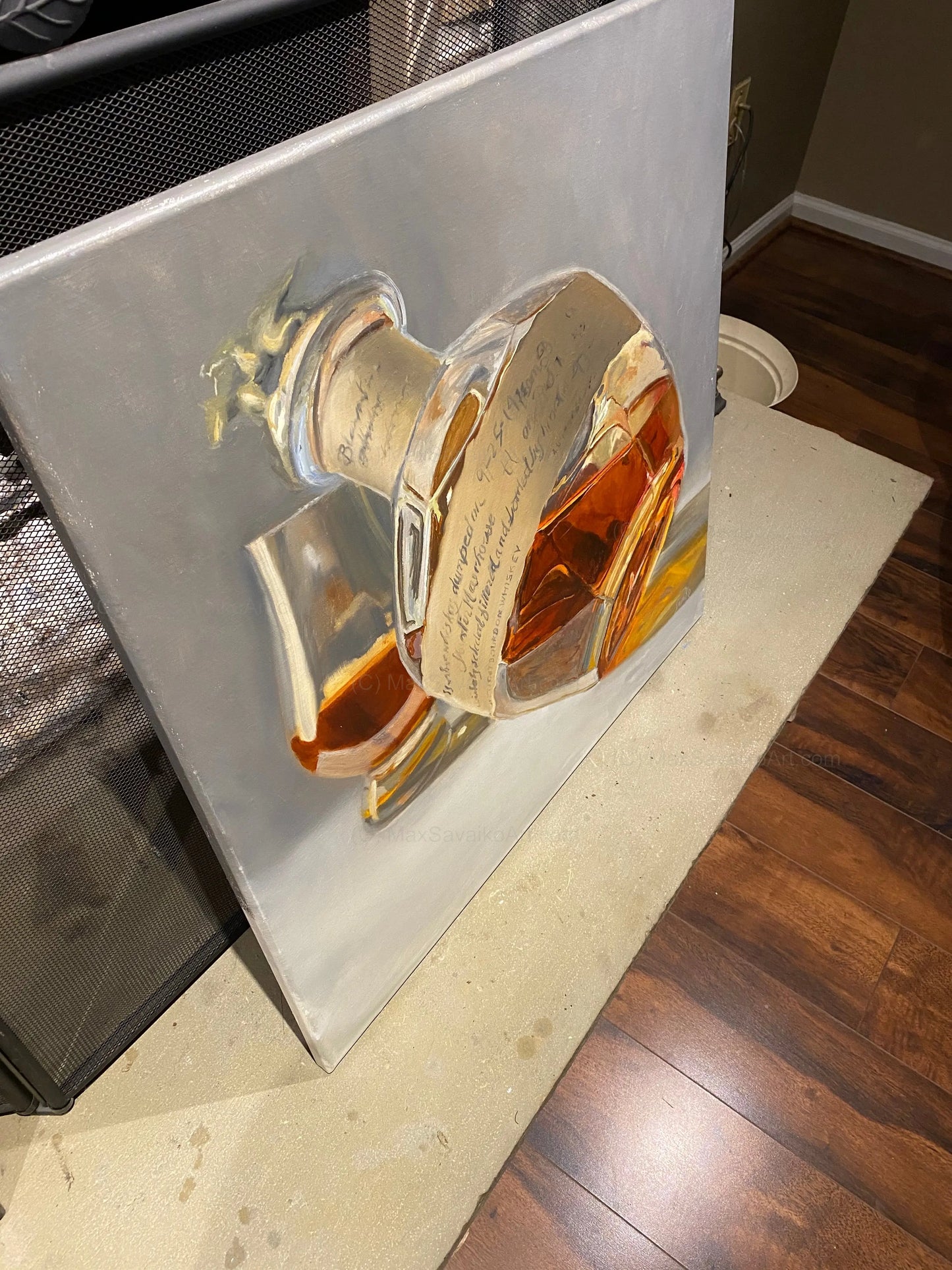 Bourbon Art Paintng Blantons Single Barrel Bourbon Bottoms Up MaxSavaikoArt.com