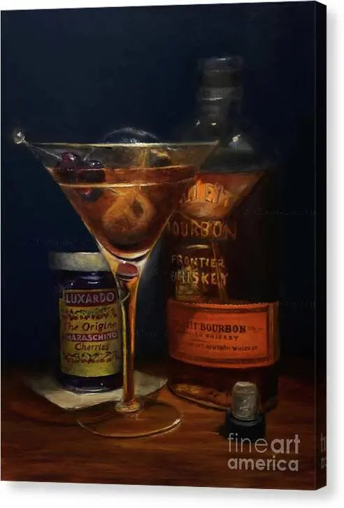Bourbon Manhattan Cocktail Art Canvas Print Pixels
