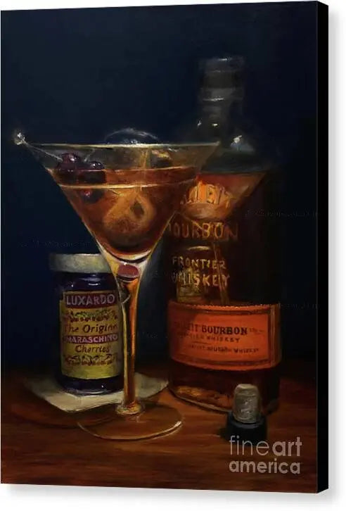 Bourbon Manhattan Cocktail Art Canvas Print Pixels