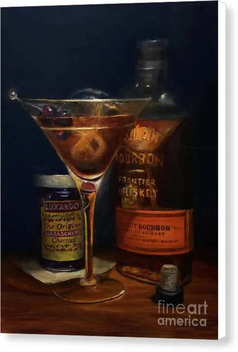 Bourbon Manhattan Cocktail Art Canvas Print Pixels