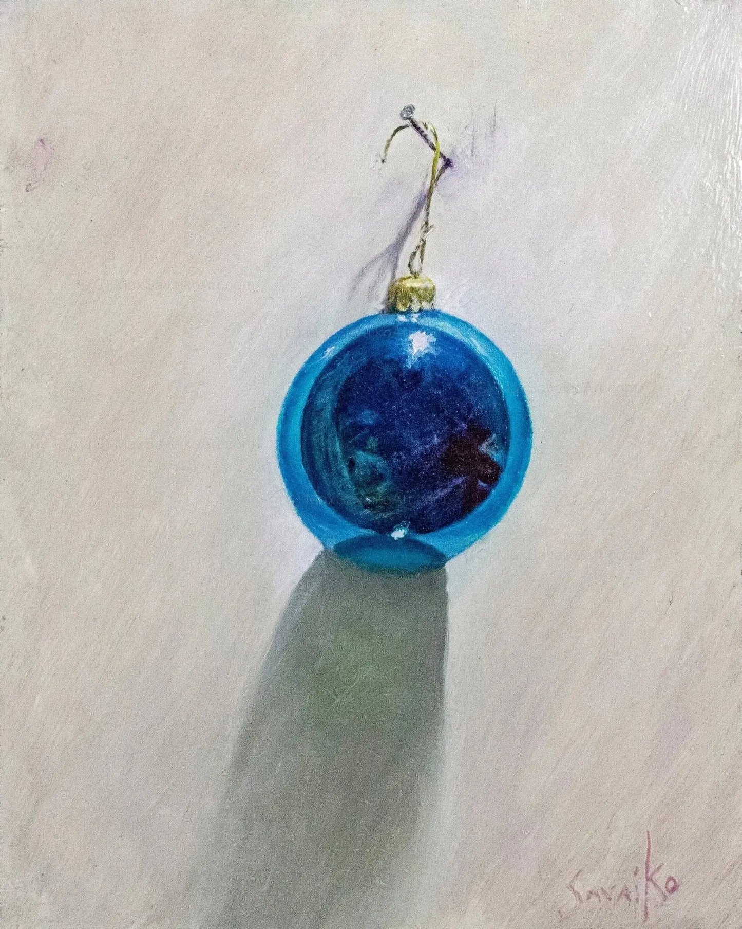 Christmas Ball Art It feels like Santa Was Here oil painting Max Savaiko Art