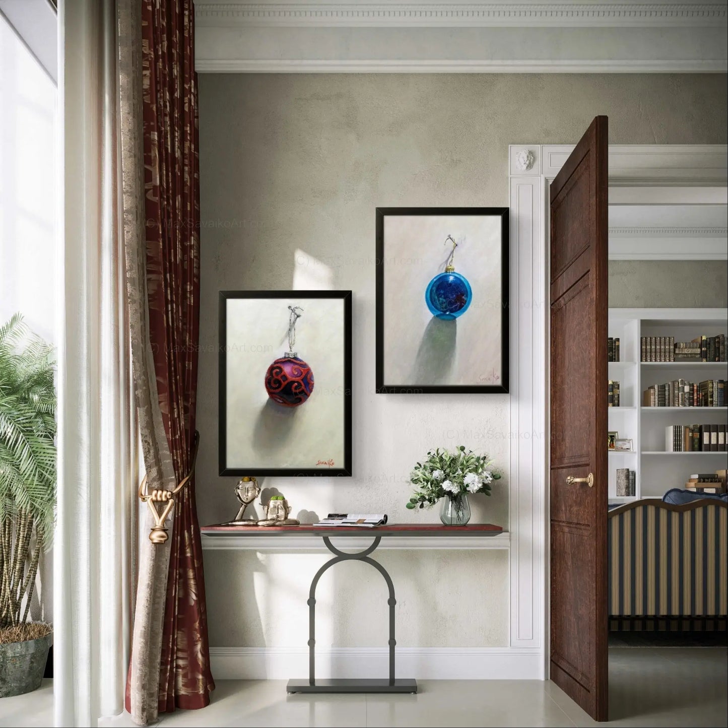 Christmas Ball Art It feels like Santa Was Here oil painting Max Savaiko Art