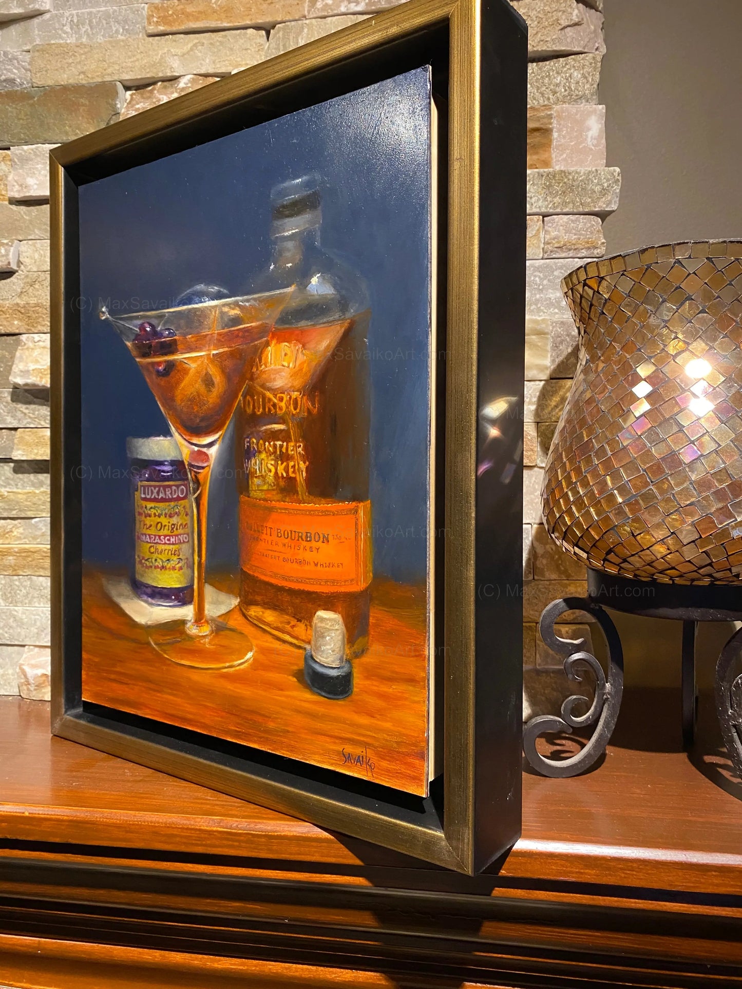 Cocktail Art Oil Painting The Perfect Manhattan Max Savaiko Art