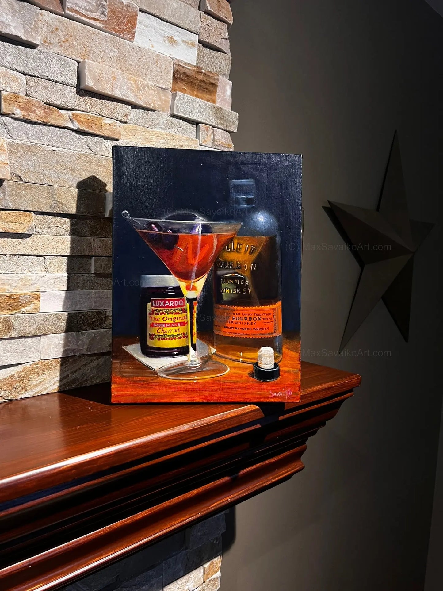 Cocktail Art Oil Painting The Perfect Manhattan Max Savaiko Art
