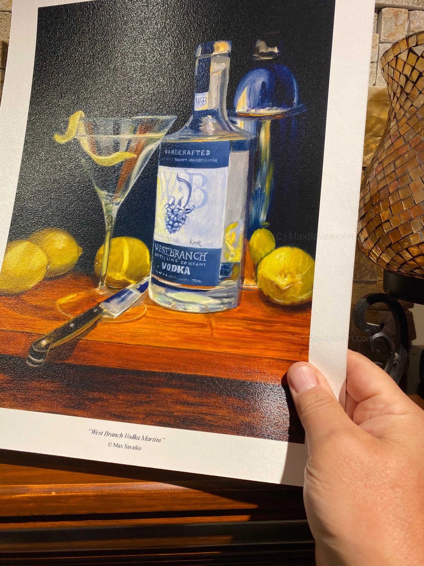 Cocktail Print West Branch Vodka Martini MaxSavaikoArt.com