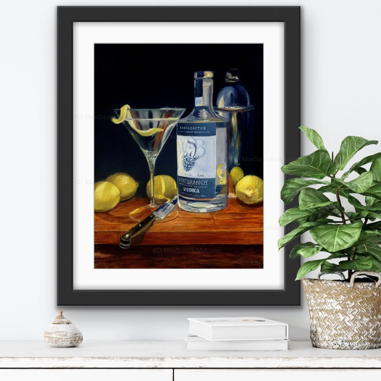 Cocktail Print West Branch Vodka Martini MaxSavaikoArt.com
