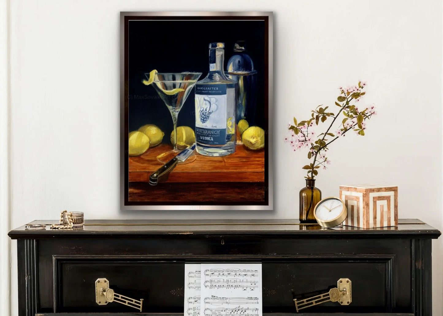 Cocktail Print West Branch Vodka Martini MaxSavaikoArt.com