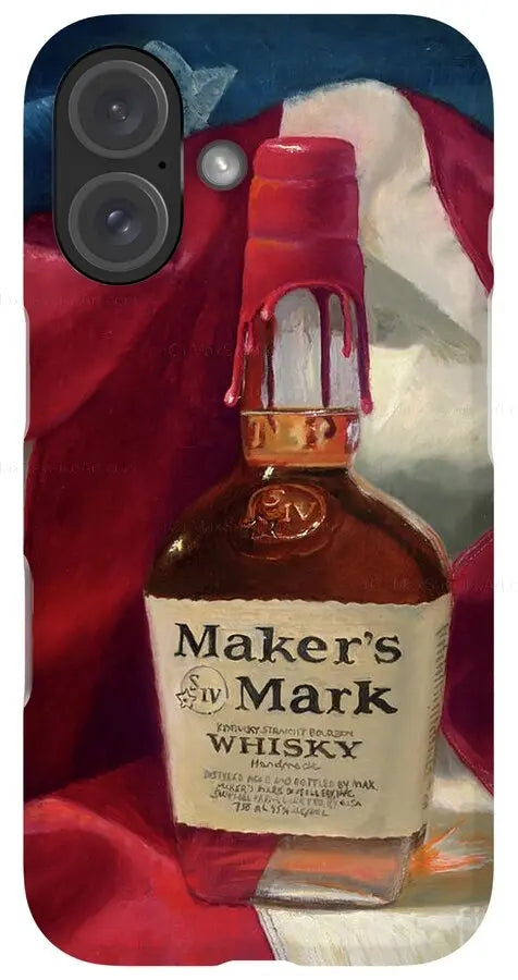 Custom Phone Case - Maker's Mark Distillery Red White and Bourbon Pixels