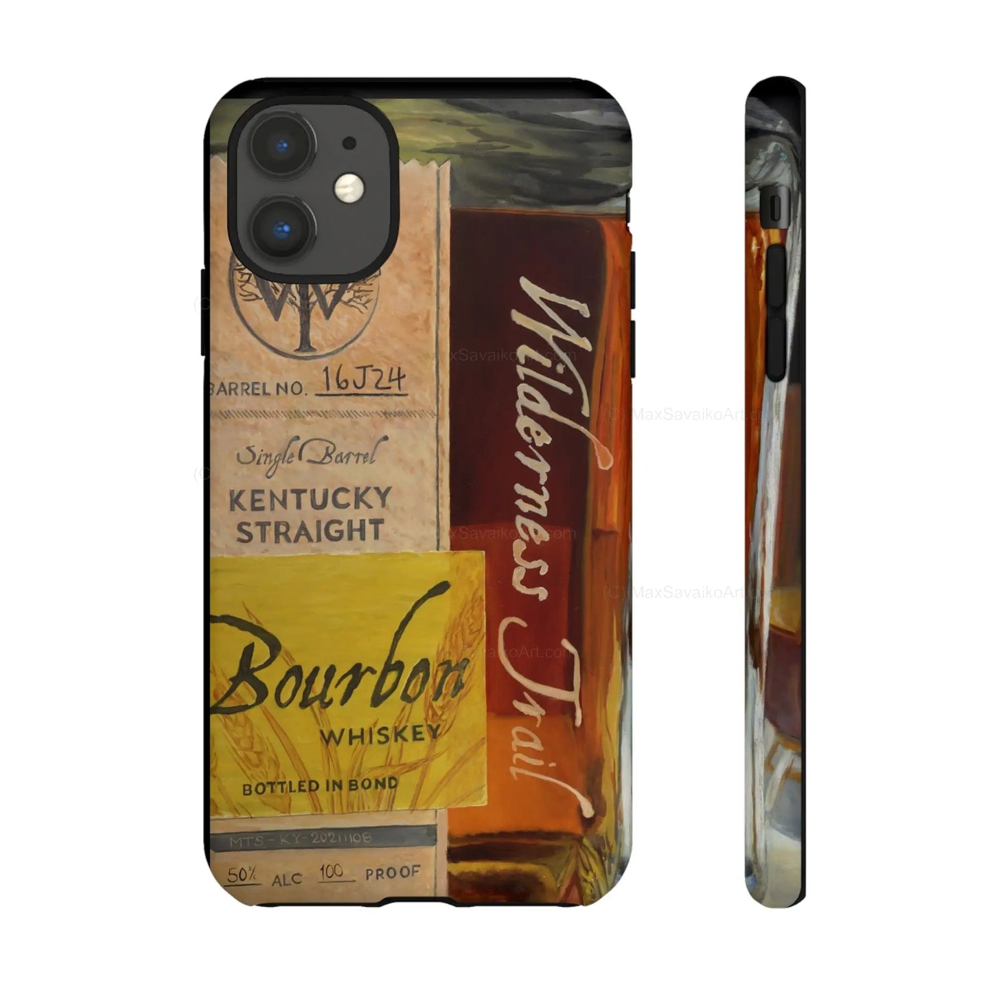 Custom Phone Case Wilderness Trail Bourbon Honey Barrel Art Printify
