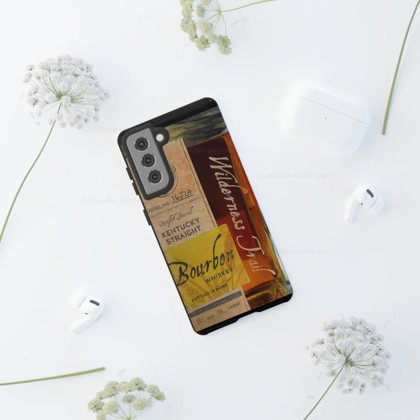 Custom Phone Case Wilderness Trail Bourbon Honey Barrel Art Printify