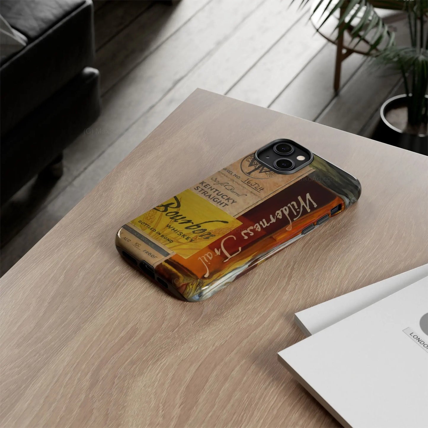 Custom Phone Case Wilderness Trail Bourbon Honey Barrel Art Printify