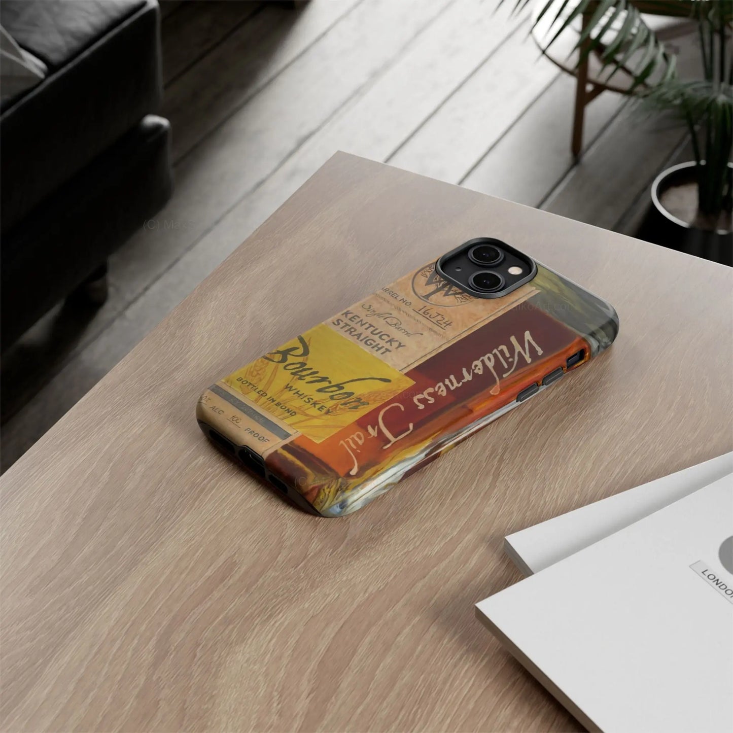 Custom Phone Case Wilderness Trail Bourbon Honey Barrel Art Printify