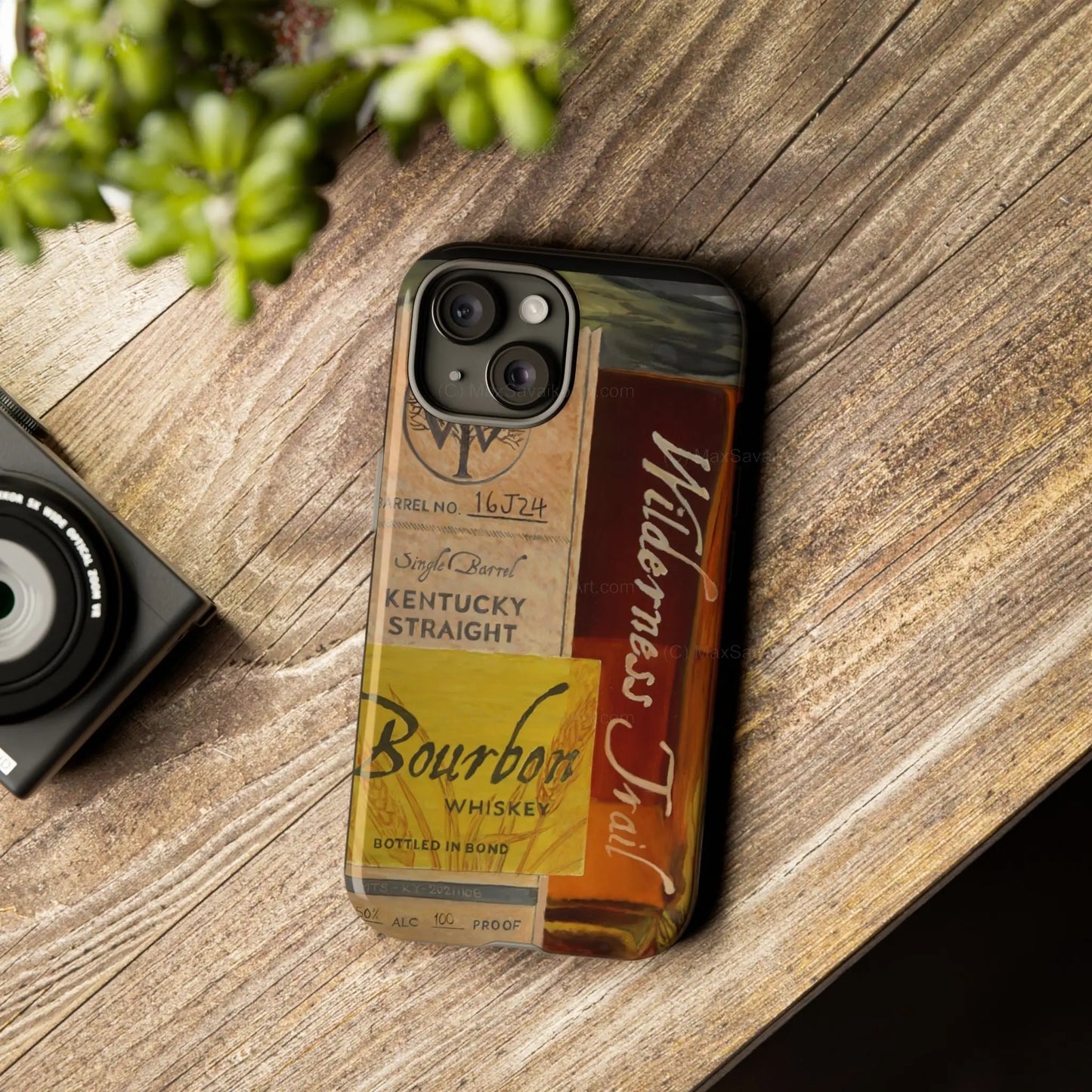 Custom Phone Case Wilderness Trail Bourbon Honey Barrel Art Printify
