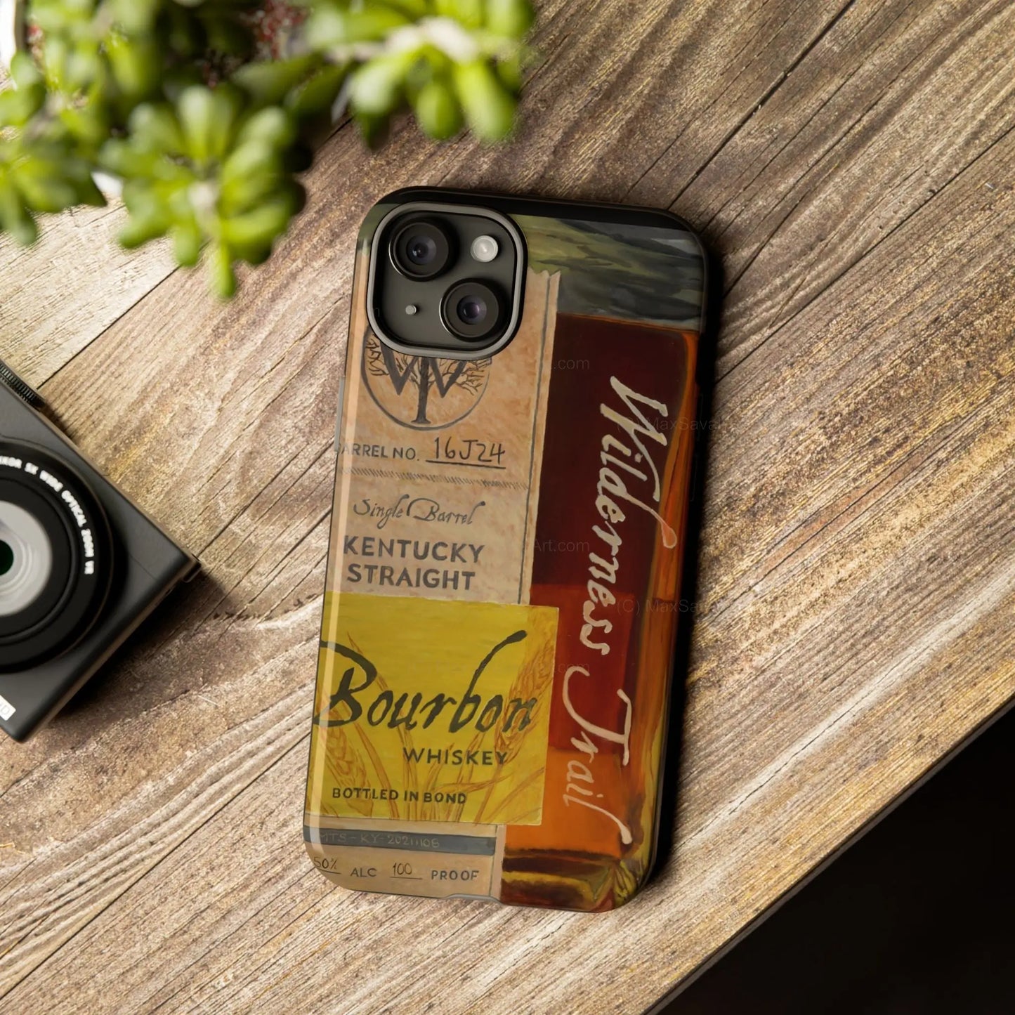 Custom Phone Case Wilderness Trail Bourbon Honey Barrel Art Printify