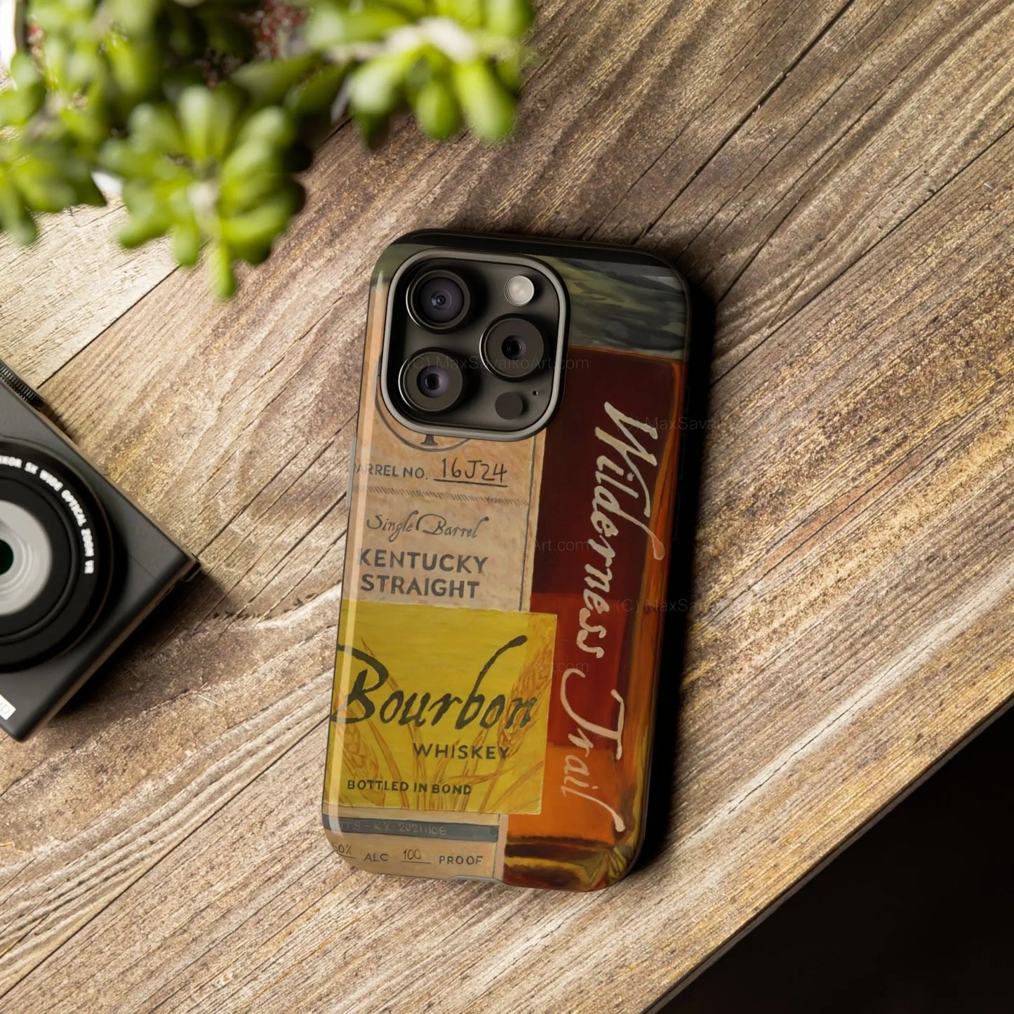 Custom Phone Case Wilderness Trail Bourbon Honey Barrel Art Printify