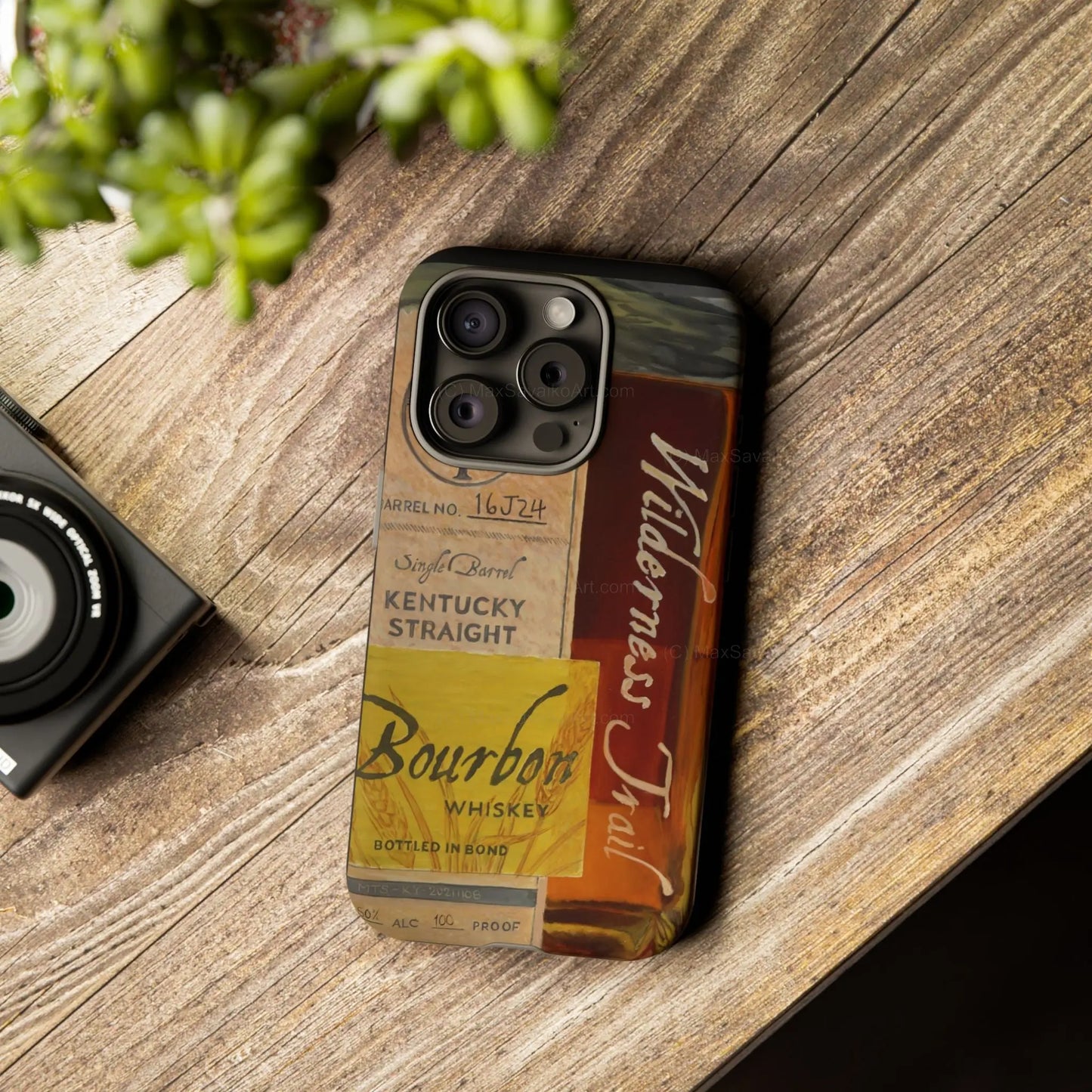 Custom Phone Case Wilderness Trail Bourbon Honey Barrel Art Printify
