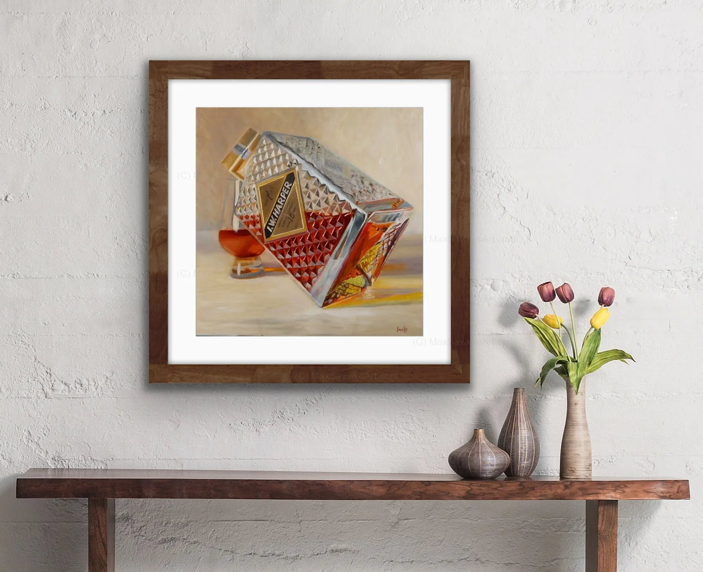 Limited Edition Art IW Harper Distillery Bourbon Bottoms Up Max Savaiko Art