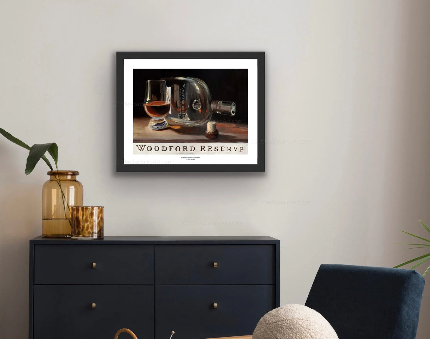 Limited Edition Art Woodford Reserve Bourbon Whiskey Man Down Max Savaiko Art