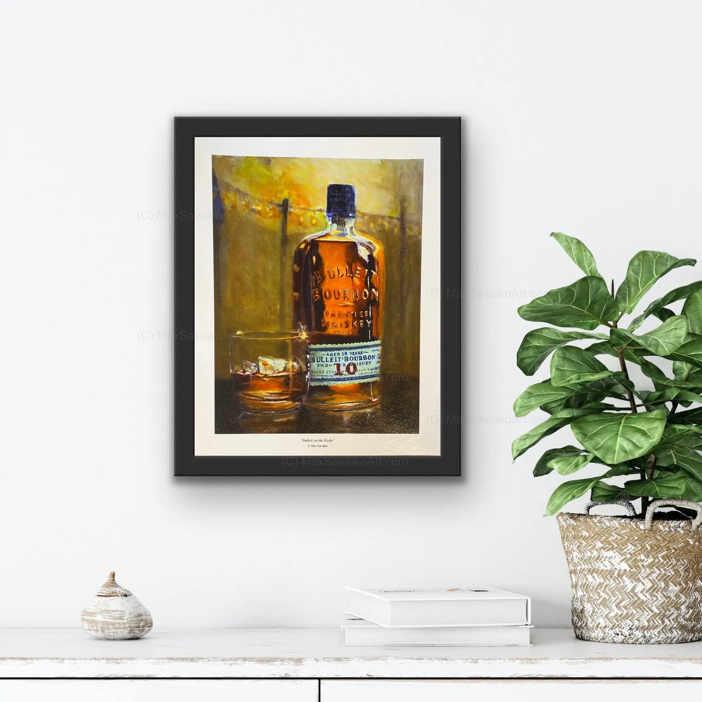 Limited Edition Bulleit Distilling Co Bourbon Rocks Print MaxSavaikoArt.com