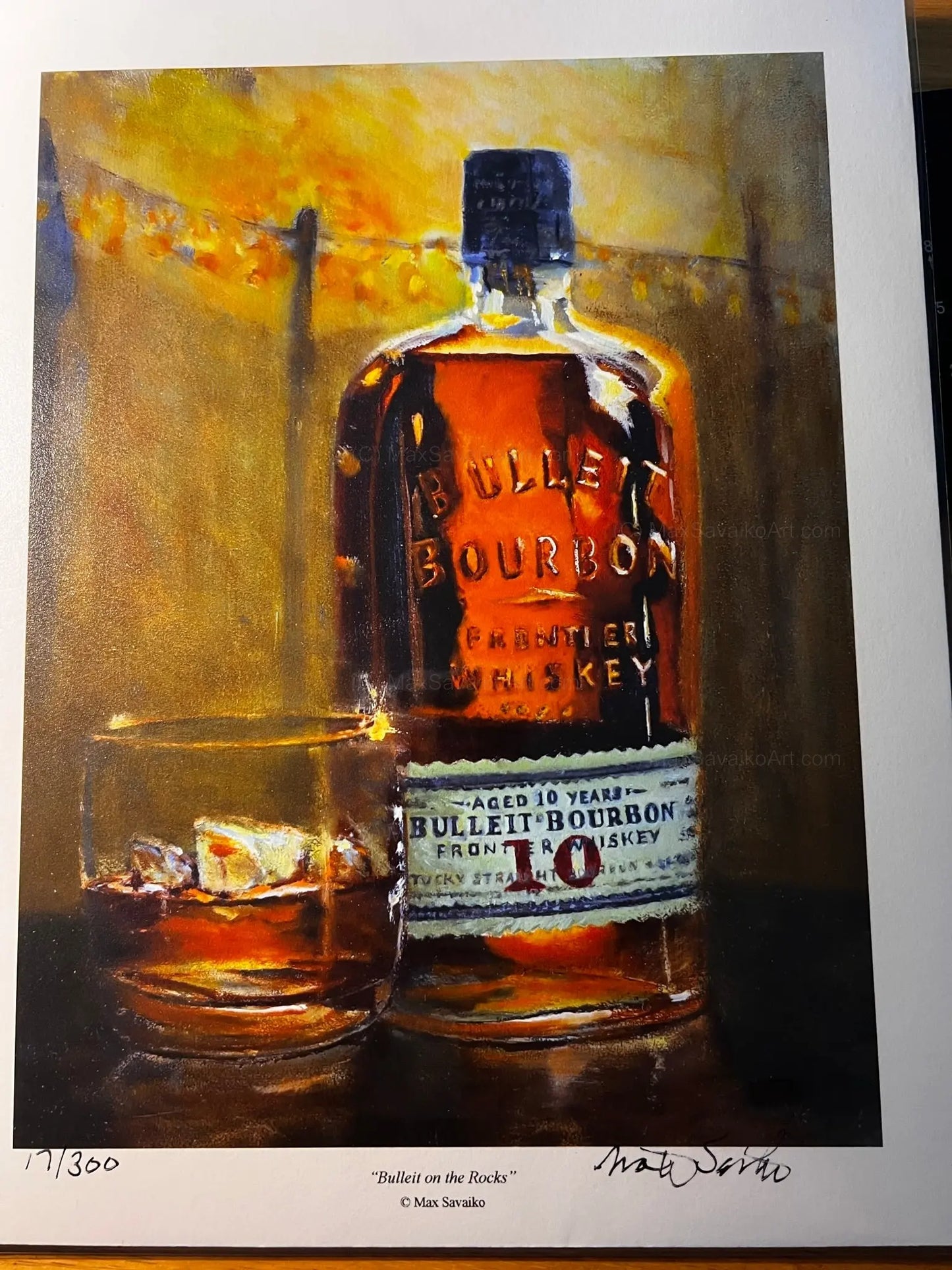Limited Edition Bulleit Distilling Co Bourbon Rocks Print MaxSavaikoArt.com