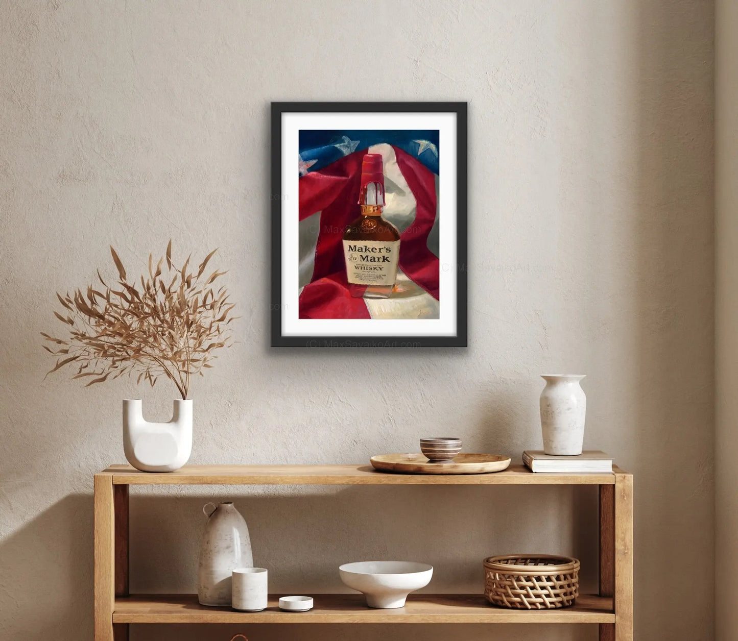 Limited Edition Maker's Mark Distillery Red White Bourbon Max Savaiko Art
