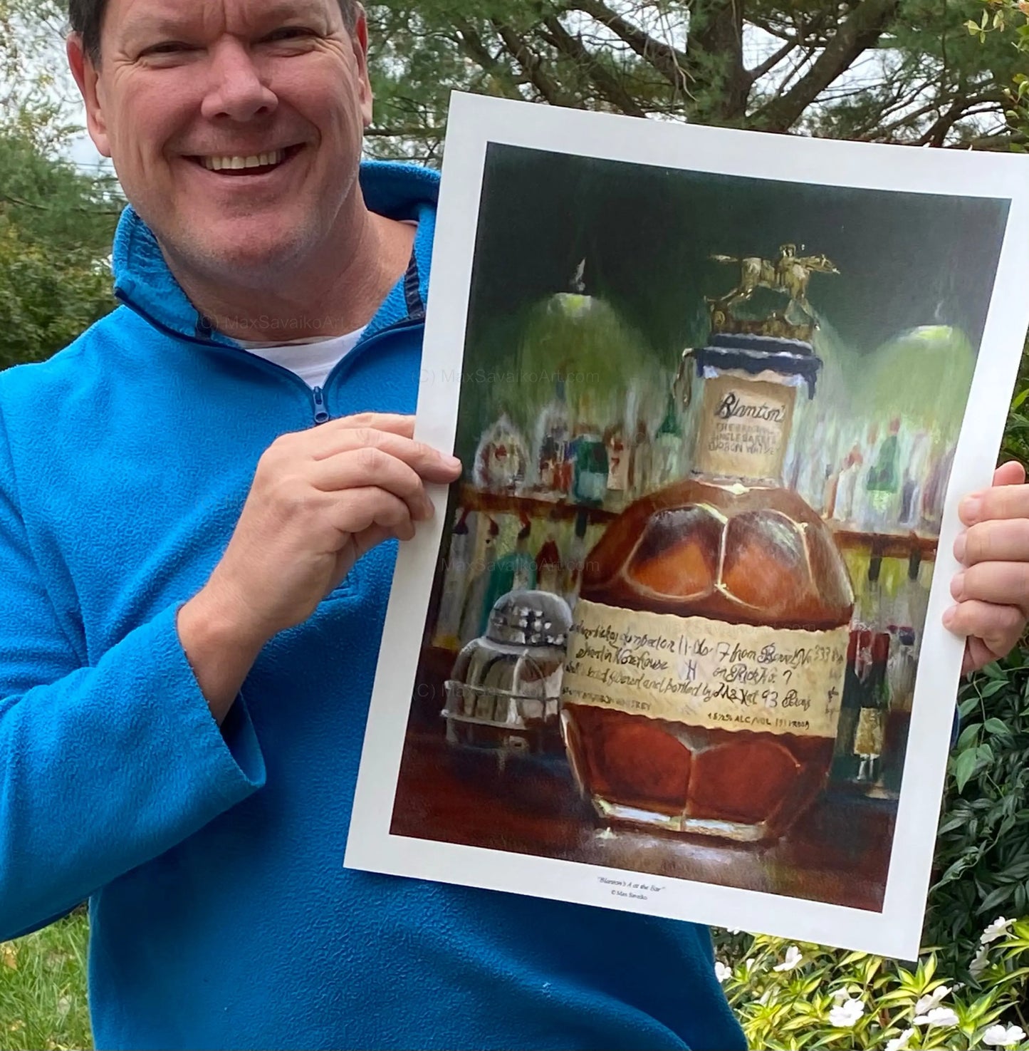 Limited Edition Print - Blanton's Bourbon Letter A At the bar MaxSavaikoArt.com