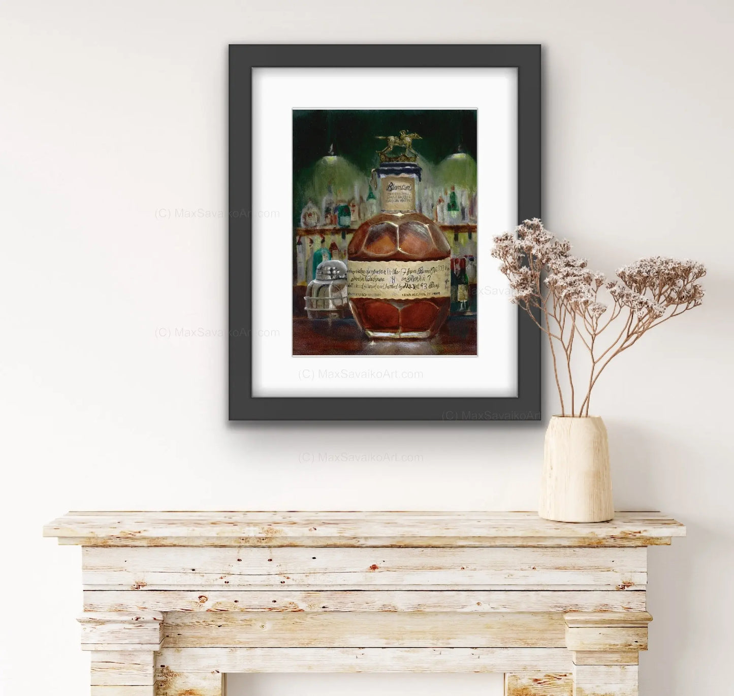 Limited Edition Print - Blanton's Bourbon Letter A At the bar MaxSavaikoArt.com