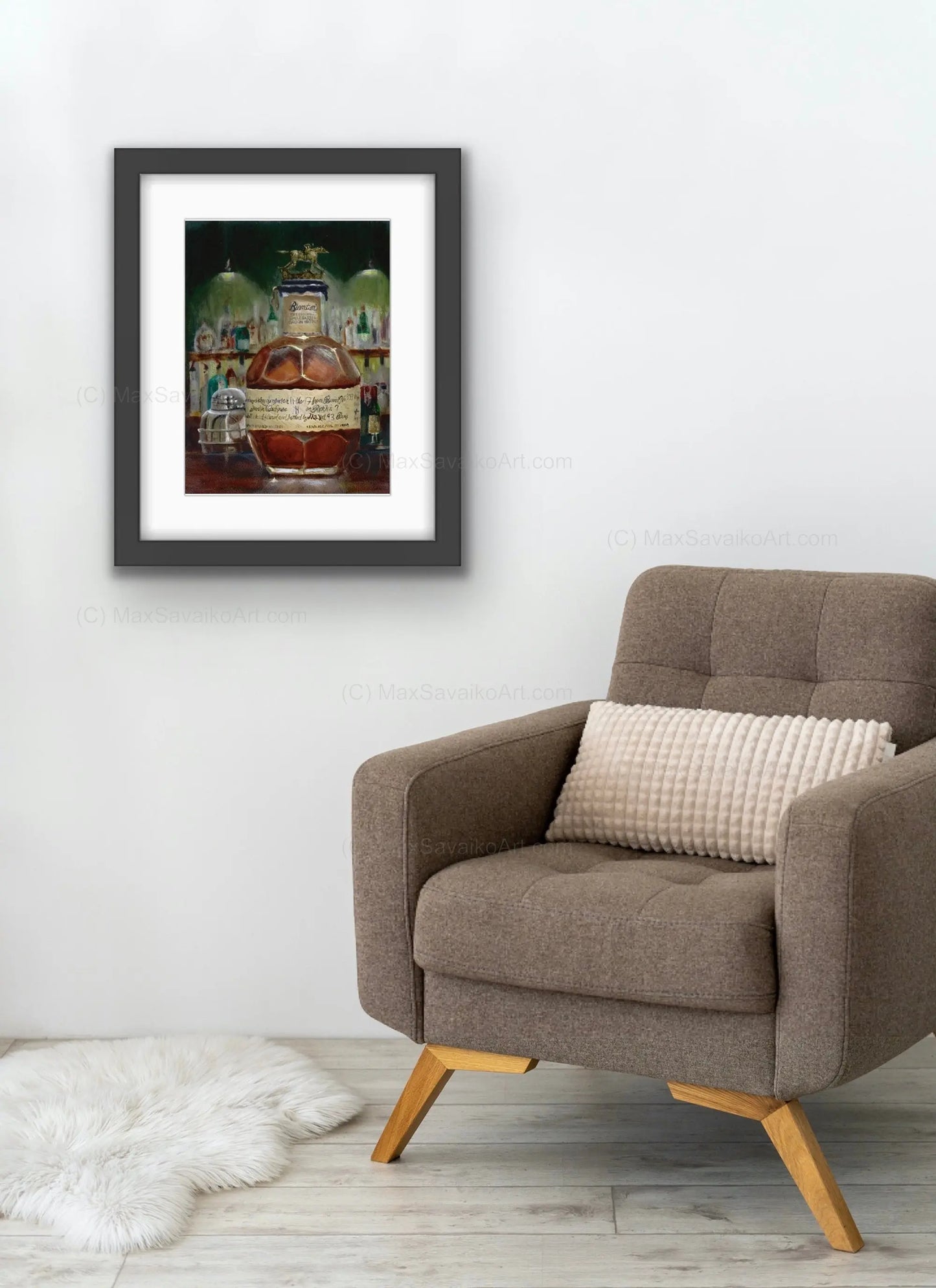 Limited Edition Print - Blanton's Bourbon Letter A At the bar MaxSavaikoArt.com