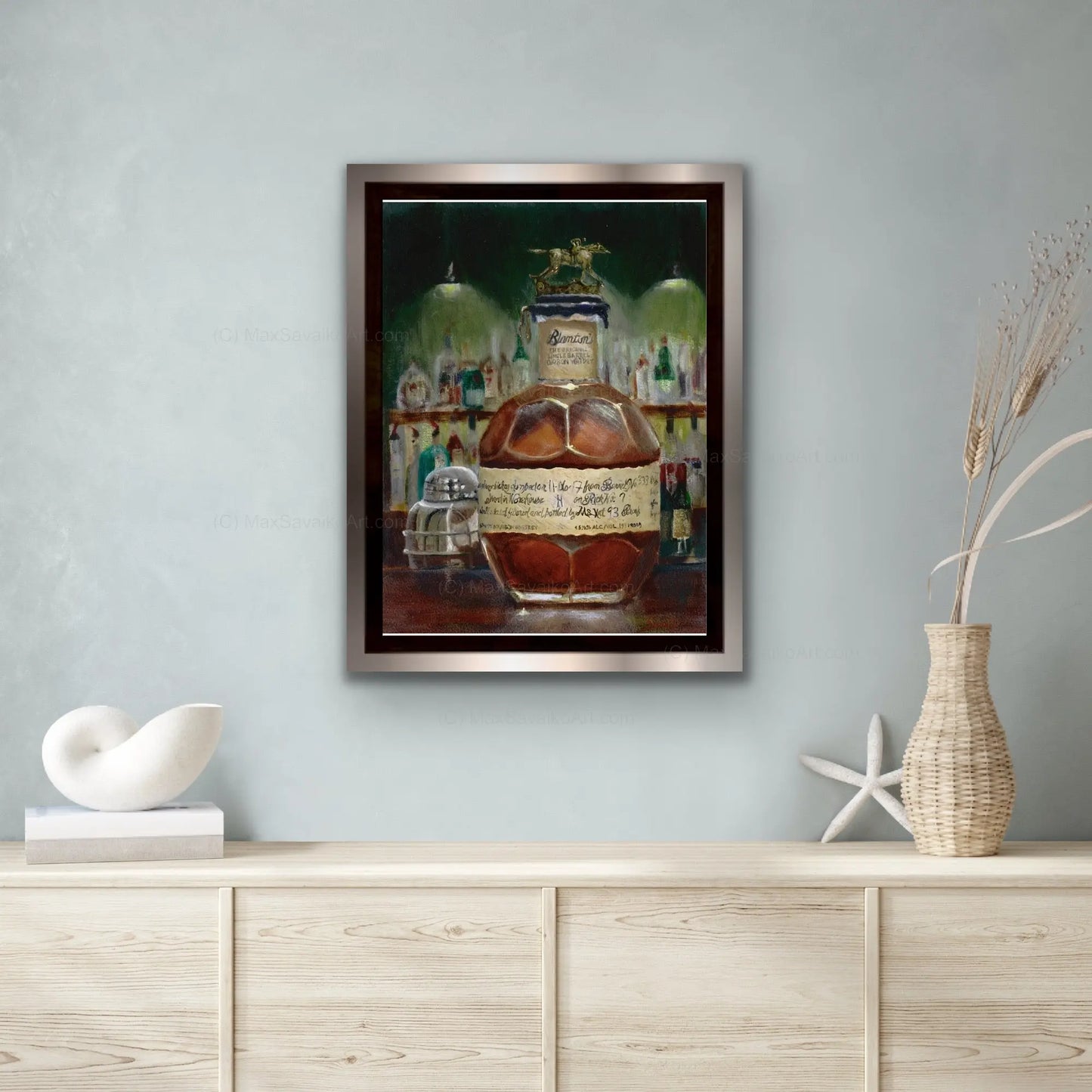 Limited Edition Print - Blanton's Bourbon Letter A At the bar MaxSavaikoArt.com