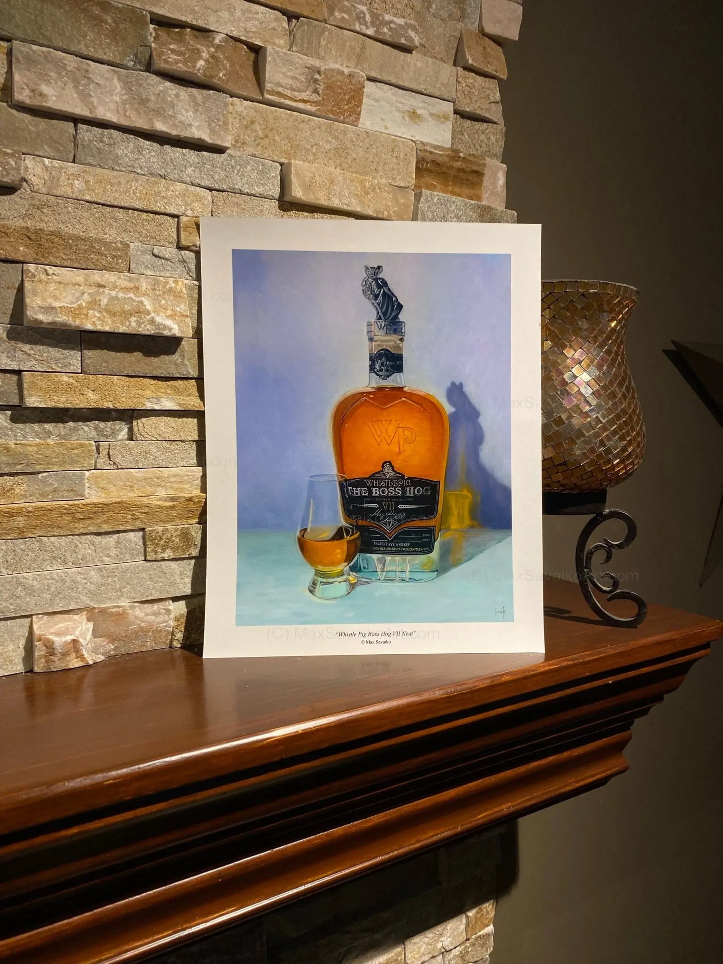 Limited Edition Print WhistlePig Whiskey and Rye Boss Hog VII Neat Granite