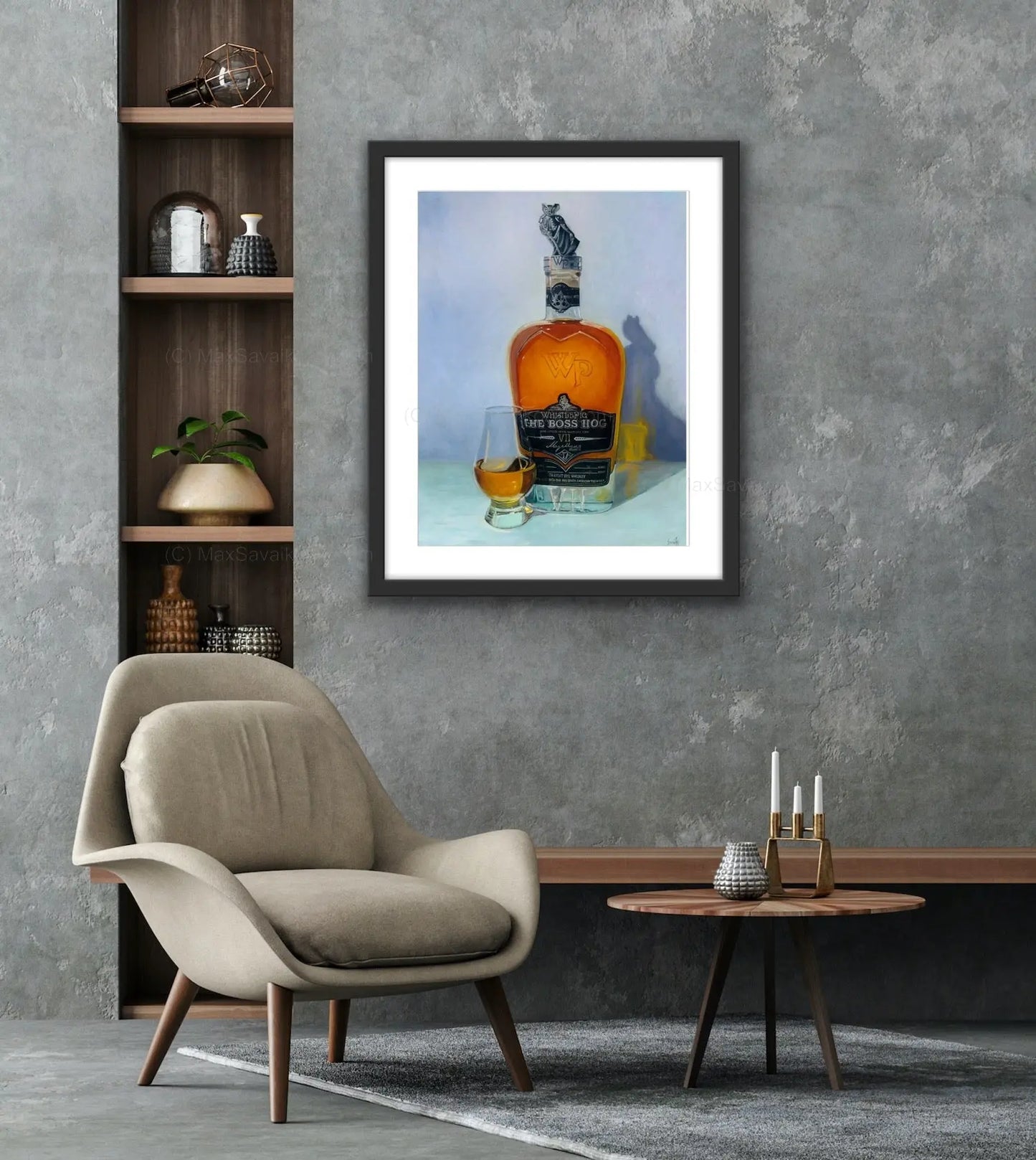 Limited Edition Print WhistlePig Whiskey and Rye Boss Hog VII Neat Granite