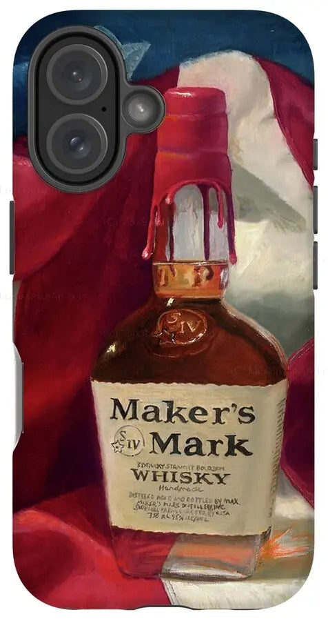 Custom Phone Case - Maker's Mark Distillery Red White and Bourbon - Max Savaiko Art Gallery