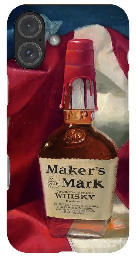Custom Phone Case - Maker's Mark Distillery Red White and Bourbon - Max Savaiko Art Gallery