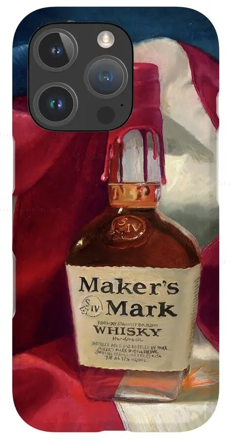 Custom Phone Case - Maker's Mark Distillery Red White and Bourbon - Max Savaiko Art Gallery