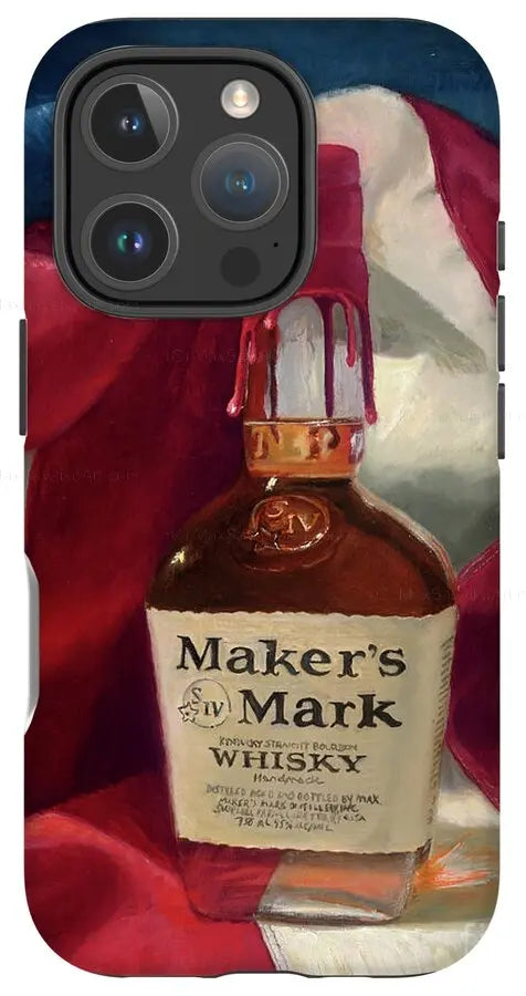Custom Phone Case - Maker's Mark Distillery Red White and Bourbon - Max Savaiko Art Gallery