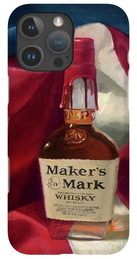 Custom Phone Case - Maker's Mark Distillery Red White and Bourbon - Max Savaiko Art Gallery
