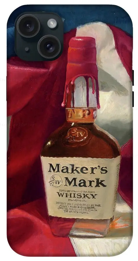 Custom Phone Case - Maker's Mark Distillery Red White and Bourbon - Max Savaiko Art Gallery