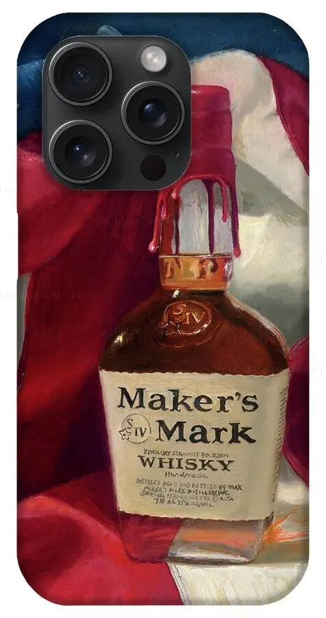 Custom Phone Case - Maker's Mark Distillery Red White and Bourbon - Max Savaiko Art Gallery