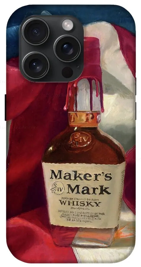 Custom Phone Case - Maker's Mark Distillery Red White and Bourbon - Max Savaiko Art Gallery