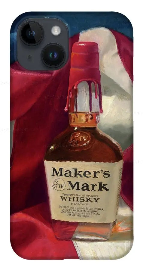 Custom Phone Case - Maker's Mark Distillery Red White and Bourbon - Max Savaiko Art Gallery
