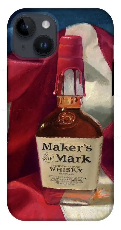 Custom Phone Case - Maker's Mark Distillery Red White and Bourbon - Max Savaiko Art Gallery