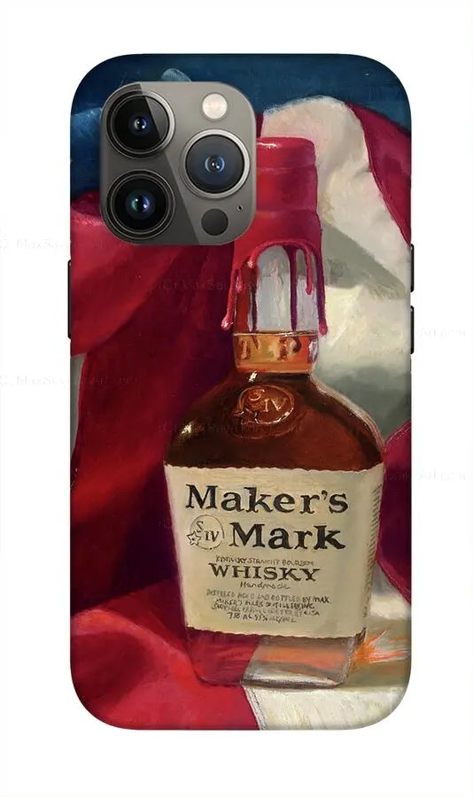 Custom Phone Case - Maker's Mark Distillery Red White and Bourbon - Max Savaiko Art Gallery