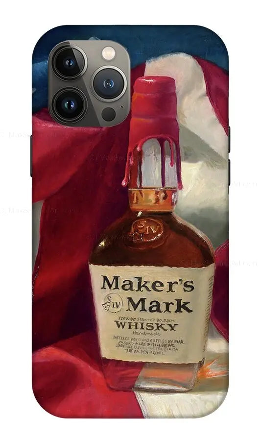 Custom Phone Case - Maker's Mark Distillery Red White and Bourbon - Max Savaiko Art Gallery