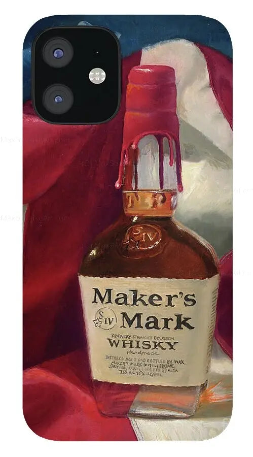 Custom Phone Case - Maker's Mark Distillery Red White and Bourbon - Max Savaiko Art Gallery