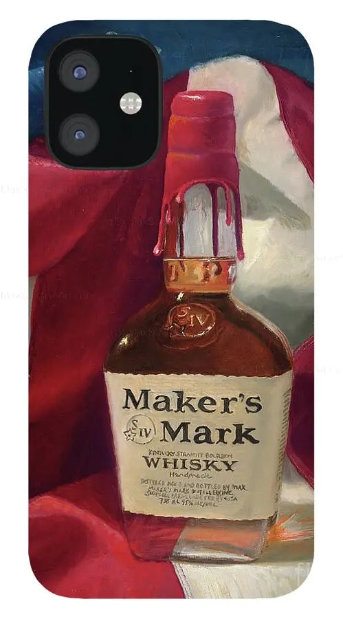 Custom Phone Case - Maker's Mark Distillery Red White and Bourbon - Max Savaiko Art Gallery