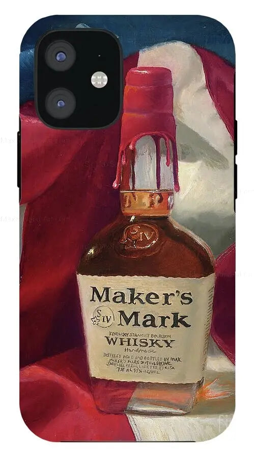 Custom Phone Case - Maker's Mark Distillery Red White and Bourbon - Max Savaiko Art Gallery