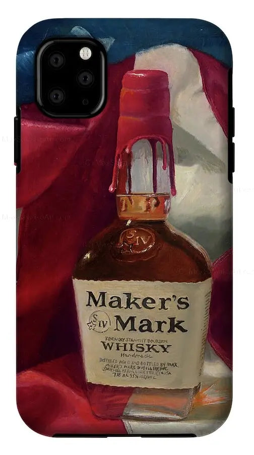 Custom Phone Case - Maker's Mark Distillery Red White and Bourbon - Max Savaiko Art Gallery